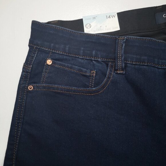 NWT Curve Appeal High Rise No Gap Waist Ladies Size 14W Comfort Skinny Jeans - Picture 8 of 16